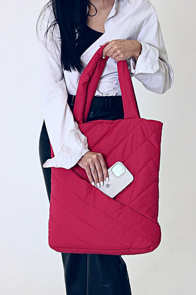 Легкий шопер из плащёвой ткани розовый MT.Style WWW roz1 - фото 8