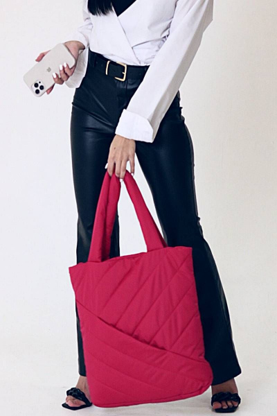 Легкий шопер из плащёвой ткани розовый MT.Style WWW roz1 - фото 2