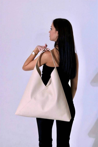 Стильный бежевый шопер из экокожи с магнитной застежкой MT.Style BAG/\2bag cream2 - фото 6