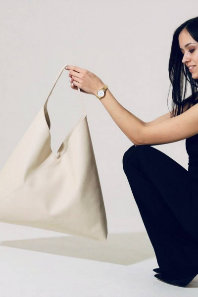 Стильный бежевый шопер из экокожи с магнитной застежкой MT.Style BAG/\2bag cream2 - фото 5