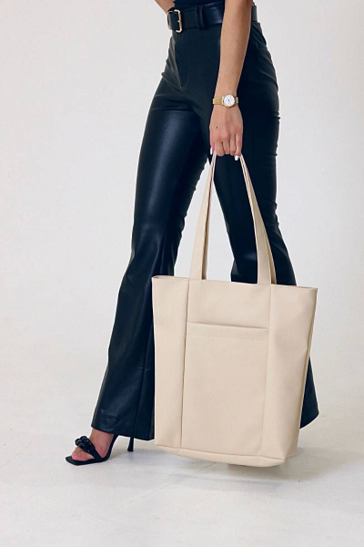 Бежевый шоппер из экокожи для деловых и прогулочных целей MT.Style shDNO2 bez - фото 3