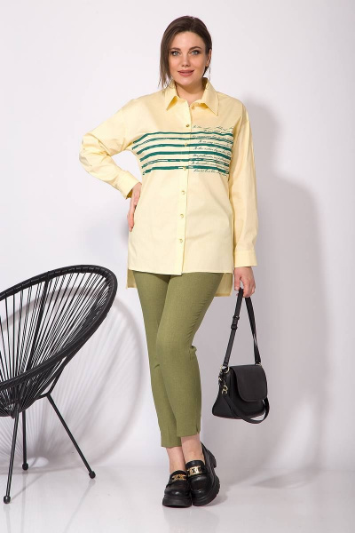 Рубашка INPOINT. 099 желтый - фото 4