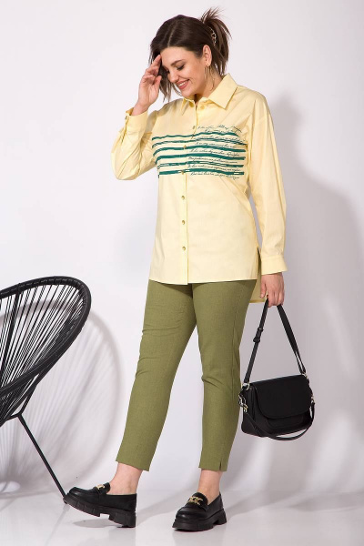 Рубашка INPOINT. 099 желтый - фото 3