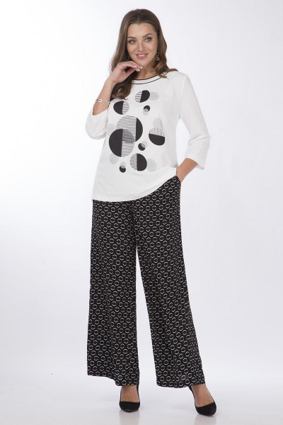 Блуза и кюлоты из вискозы с печатью для летнего стиля Matini 1.1638/1 круги - фото 1