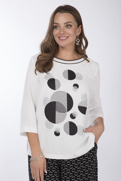 Блуза и кюлоты из вискозы с печатью для летнего стиля Matini 1.1638/1 круги - фото 2