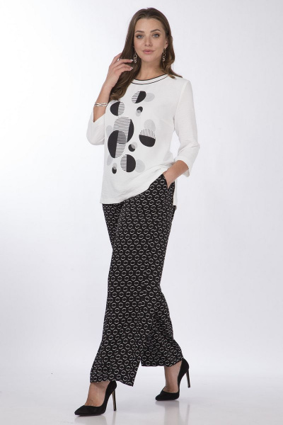 Блуза и кюлоты из вискозы с печатью для летнего стиля Matini 1.1638/1 круги - фото 5