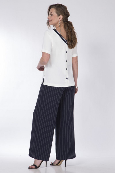 Блуза и кюлоты с принтом из вискозы для повседневной носки Matini 1.1588/1 синий_полоска - фото 6