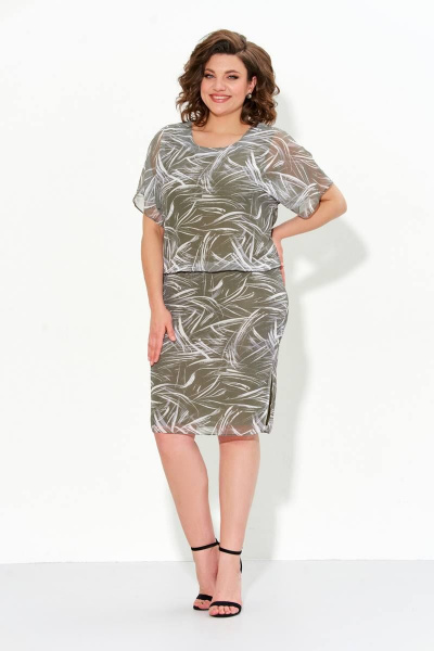 Платье IVA 1469 хаки - фото 5