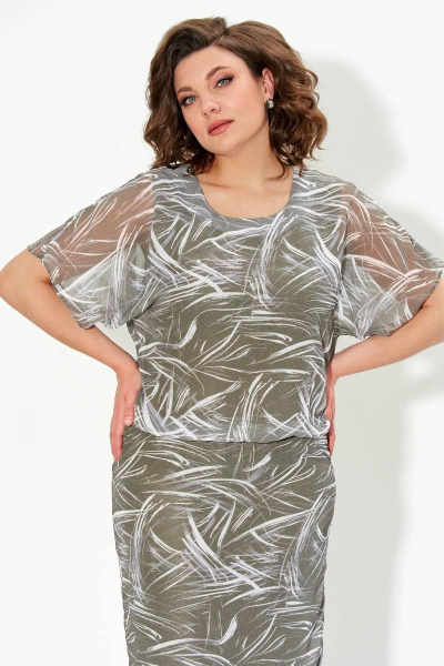 Платье IVA 1469 хаки - фото 4