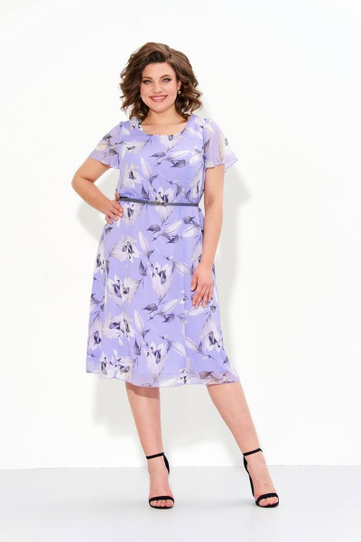 Платье IVA 1467 лиловые_цветы - фото 1