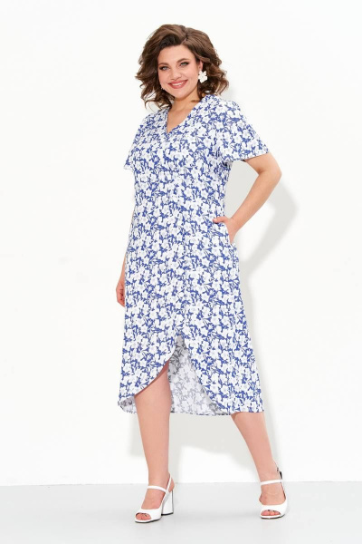 Платье IVA 1300 сине-белый - фото 1