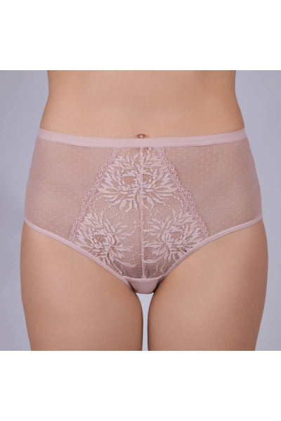 Трусы слип с высокой посадкой из кружева и сетки, розовый Verally 1150-1 кэнди - фото 3
