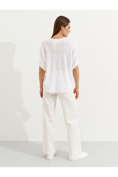 Джемпер из хлопка с резинками и свободным кроем Ketty К-05240 молочный - фото 2