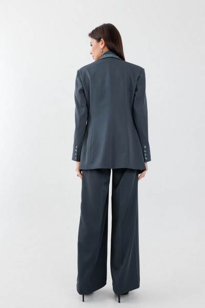 Рубашка из вельвета с длинным рукавом и воротником Anelli 1171 графит - фото 4