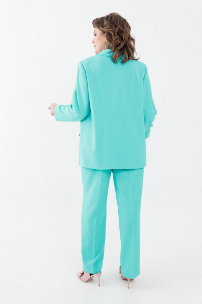 Брючный костюм жакет и укороченный топ на бретелях Anelli 872 тиффани - фото 3