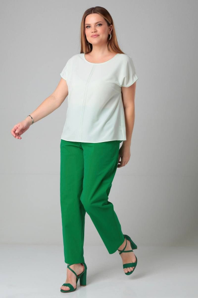 Зеленые джинсы свободного кроя с высокой посадкой и карманами Bliss 068 лесной_зеленый - фото 5