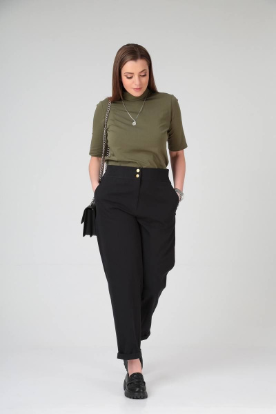 Джинсовые брюки с высокой посадкой и зауженным к низу кроем Bliss 068 черный - фото 1