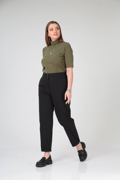 Джинсовые брюки с высокой посадкой и зауженным к низу кроем Bliss 068 черный - фото 2