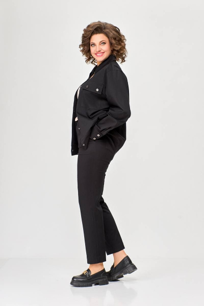 Деловой костюм из джинса с oversize жакетом и брюками Swallow 593 /1 - фото 5