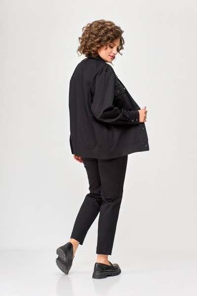 Деловой костюм из джинса с oversize жакетом и брюками Swallow 593 /1 - фото 8