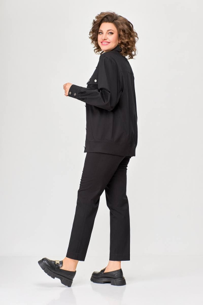 Деловой костюм из джинса с oversize жакетом и брюками Swallow 593 /1 - фото 7