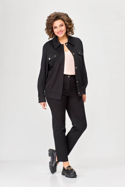 Деловой костюм из джинса с oversize жакетом и брюками Swallow 593 /1 - фото 1