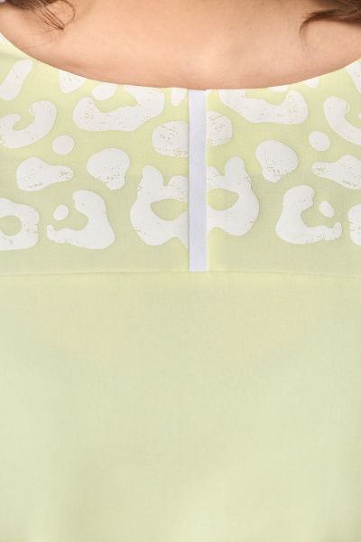 Блуза с кокеткой и юбка классической формы из лененного текстиля Мишель стиль 1113-1 лимонный - фото 9