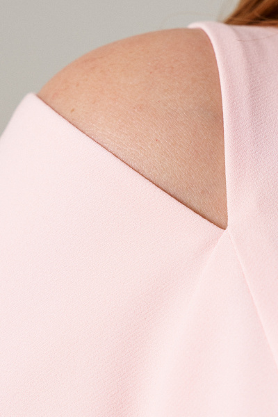 Платье нарядное из текстиля с рукавом ¾ и мягким силуэтом Панда 150280w розовый - фото 4