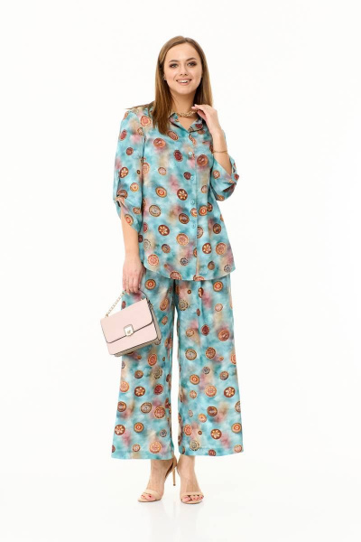 Палаццо брюки и легкий блузон из вискозы Taita plus 2311 - фото 1