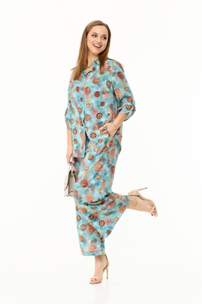 Палаццо брюки и легкий блузон из вискозы Taita plus 2311 - фото 3