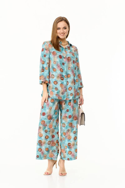 Палаццо брюки и легкий блузон из вискозы Taita plus 2311 - фото 9