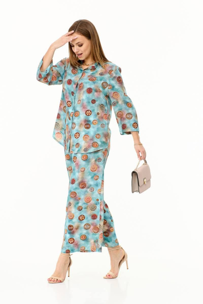 Палаццо брюки и легкий блузон из вискозы Taita plus 2311 - фото 8