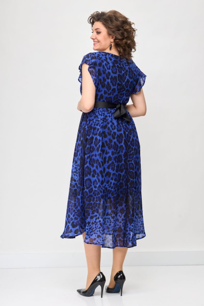 Платье из шифона с звериным принтом и расклешенной юбкой Solomeya Lux 947K - фото 3