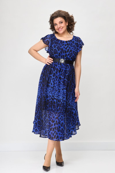 Платье из шифона с звериным принтом и расклешенной юбкой Solomeya Lux 947K - фото 2