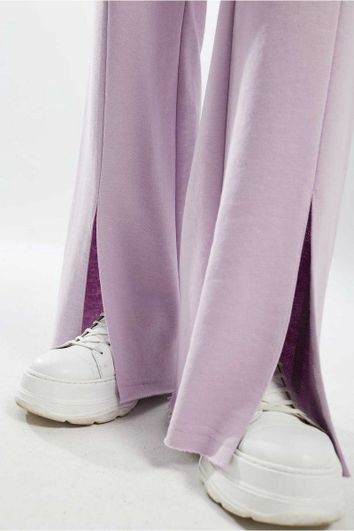 Летний комплект брюк и джемпера свободный стиль Mislana С896 белый+лиловый - фото 8