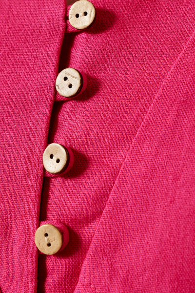 Летний костюм из льна и текстиля блузка и юбка розовая Панда 144310w фуксия - фото 5