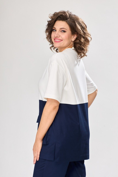 Блуза, брюки ANASTASIA MAK 1096 синий - фото 7