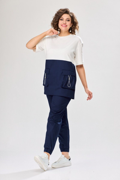 Блуза, брюки ANASTASIA MAK 1096 синий - фото 2