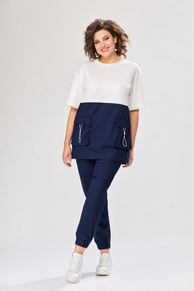 Блуза, брюки ANASTASIA MAK 1096 синий - фото 1