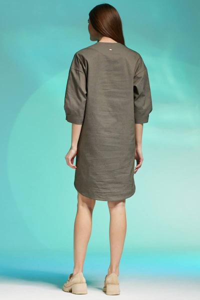 Платье демисезонное из джинса с карманами и фигурным низом Faufilure C1428 - фото 3