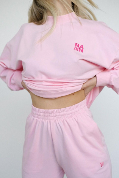 Демисезонный костюм брюки и джемпер из мягкого полотна RAWR 342 розовый - фото 5