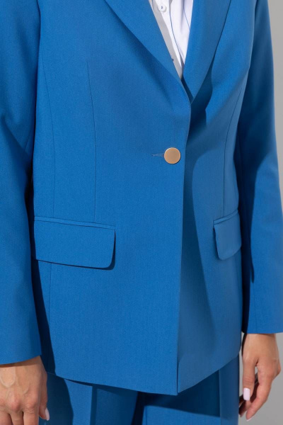 Голубой приталенный жакет пиджачного стиля на шею Femme & Devur 71036 1.42F(170) - фото 4