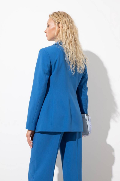 Голубой приталенный жакет пиджачного стиля на шею Femme & Devur 71036 1.42F(170) - фото 3