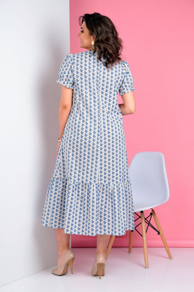 Летнее платье с запахом и воланами из хлопка Ивелта плюс 1822 - фото 4