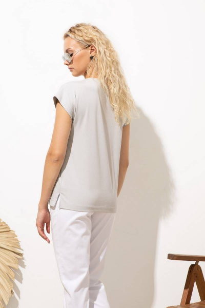 Блузка с коротким рукавом и яркой печатью из хлопка и трикотажа Femme & Devur 30742 1.47F(170) - фото 5