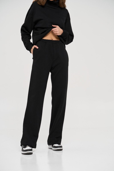 Черный костюм брюки и свитшот из хлопка-стрейч RAWR 352 черный - фото 6