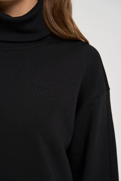 Черный костюм брюки и свитшот из хлопка-стрейч RAWR 352 черный - фото 4