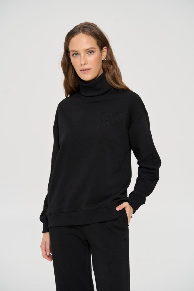 Черный костюм брюки и свитшот из хлопка-стрейч RAWR 352 черный - фото 3