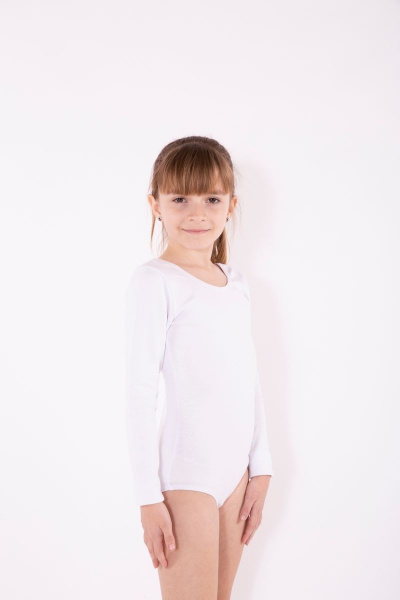 Круглогодичное хлопковое трикотажное белое боди на каждый день 8 Марта 4437-2С605Д40-134,140 белый - фото 2