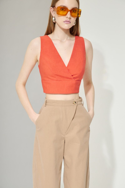 Летний комплект из жакета, брюк и топа свободного силуэта Орхидея 1253 - фото 5